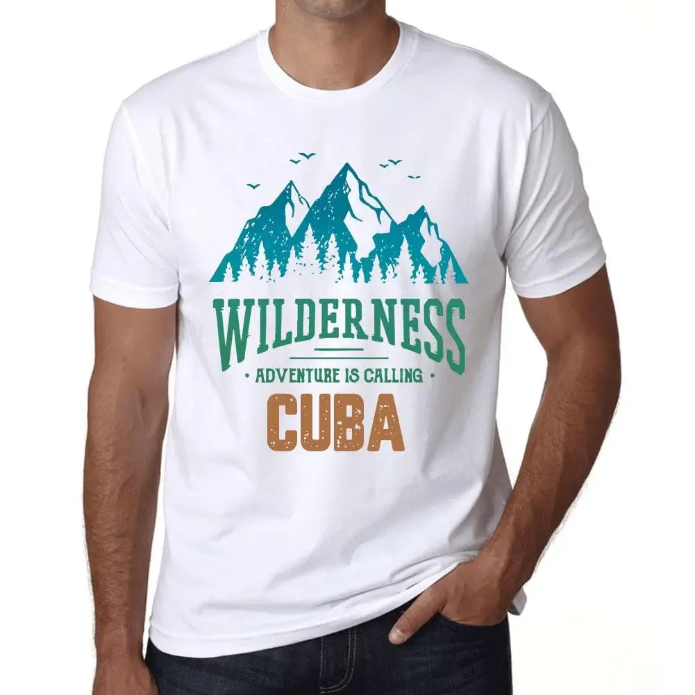 Men's Graphic T-Shirt Wilderness, Adventure Is Calling Cuba Eco-Friendly Limited Edition Short Sleeve Tee-Shirt Vintage Birthday Gift Novelty