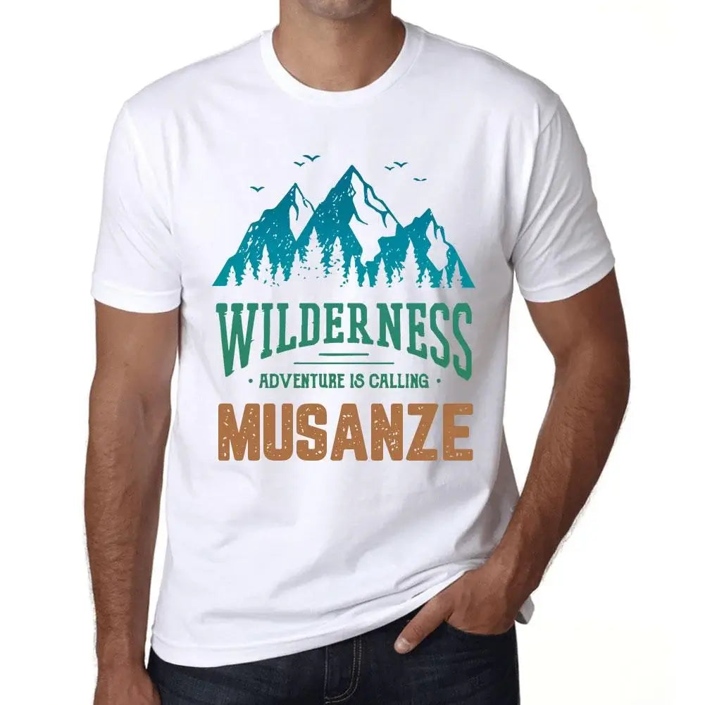 Men's Graphic T-Shirt Wilderness, Adventure Is Calling Musanze Eco-Friendly Limited Edition Short Sleeve Tee-Shirt Vintage Birthday Gift Novelty