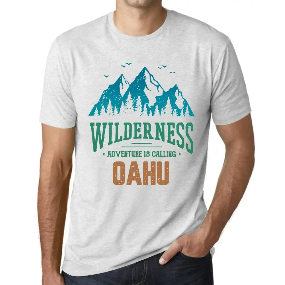 Men's Graphic T-Shirt Wilderness, Adventure Is Calling Oahu Eco-Friendly Limited Edition Short Sleeve Tee-Shirt Vintage Birthday Gift Novelty