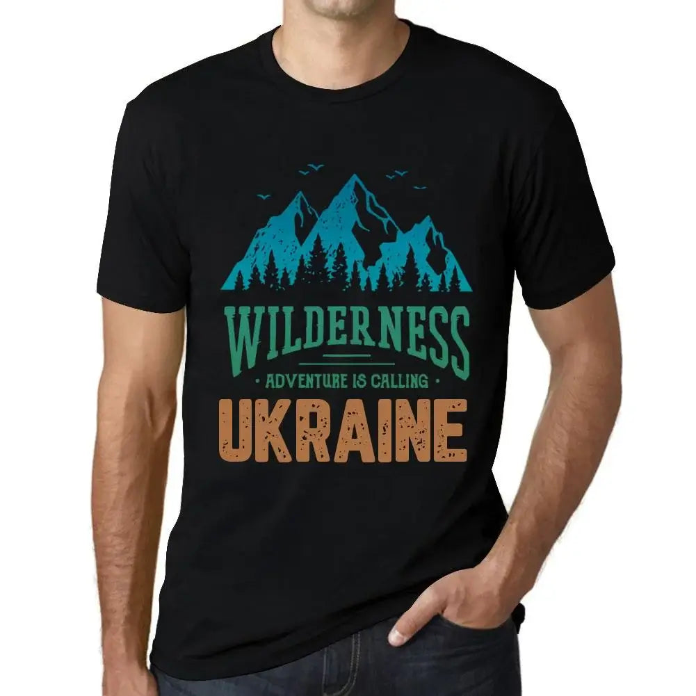 Men's Graphic T-Shirt Wilderness, Adventure Is Calling Ukraine Eco-Friendly Limited Edition Short Sleeve Tee-Shirt Vintage Birthday Gift Novelty