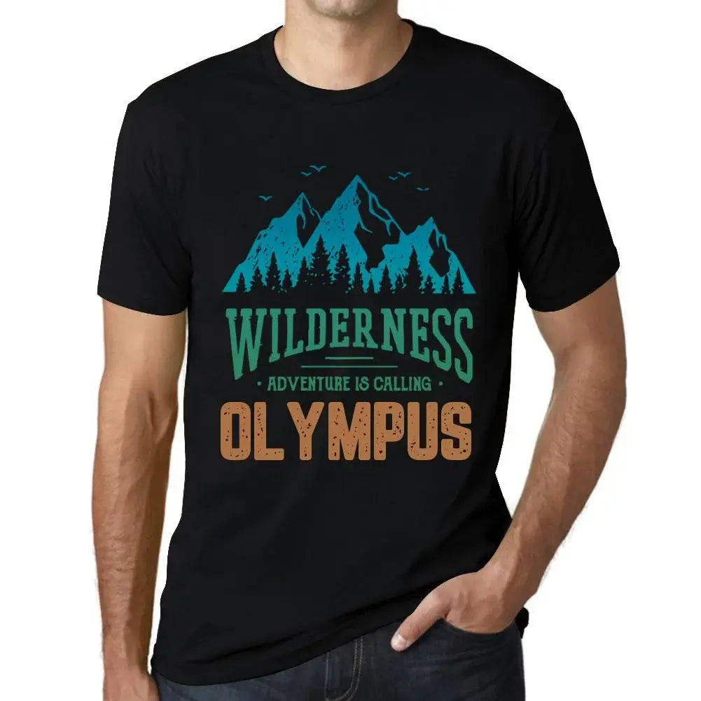 Men's Graphic T-Shirt Wilderness, Adventure Is Calling Olympus Eco-Friendly Limited Edition Short Sleeve Tee-Shirt Vintage Birthday Gift Novelty