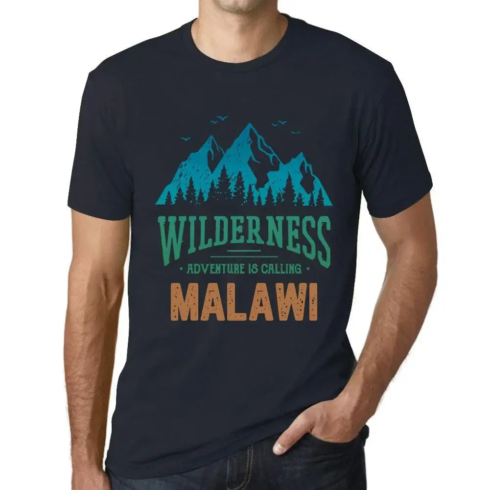 Men's Graphic T-Shirt Wilderness, Adventure Is Calling Malawi Eco-Friendly Limited Edition Short Sleeve Tee-Shirt Vintage Birthday Gift Novelty