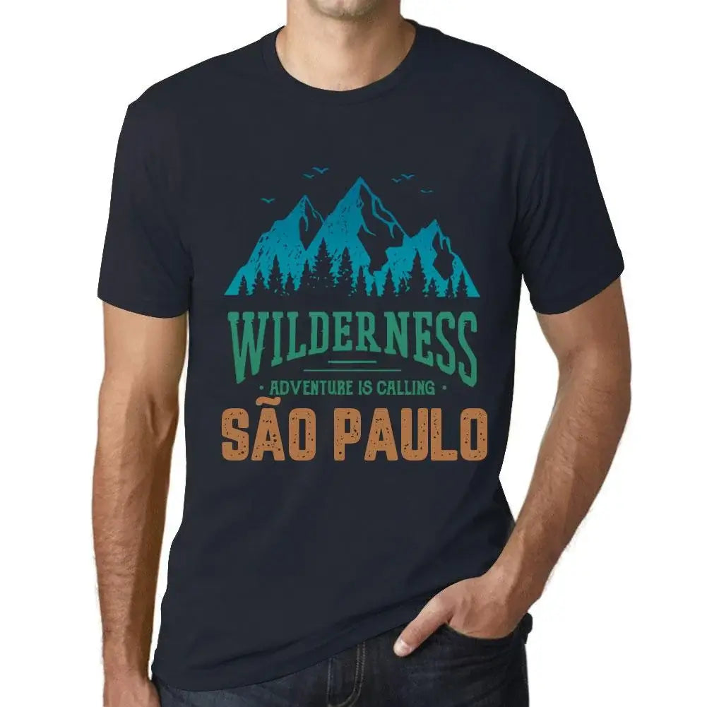 Men's Graphic T-Shirt Wilderness, Adventure Is Calling São Paulo Eco-Friendly Limited Edition Short Sleeve Tee-Shirt Vintage Birthday Gift Novelty