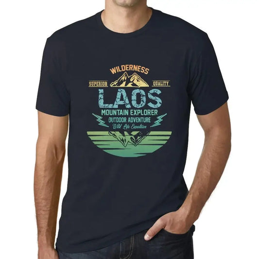 Men's Graphic T-Shirt Outdoor Adventure, Wilderness, Mountain Explorer Laos Eco-Friendly Limited Edition Short Sleeve Tee-Shirt Vintage Birthday Gift Novelty