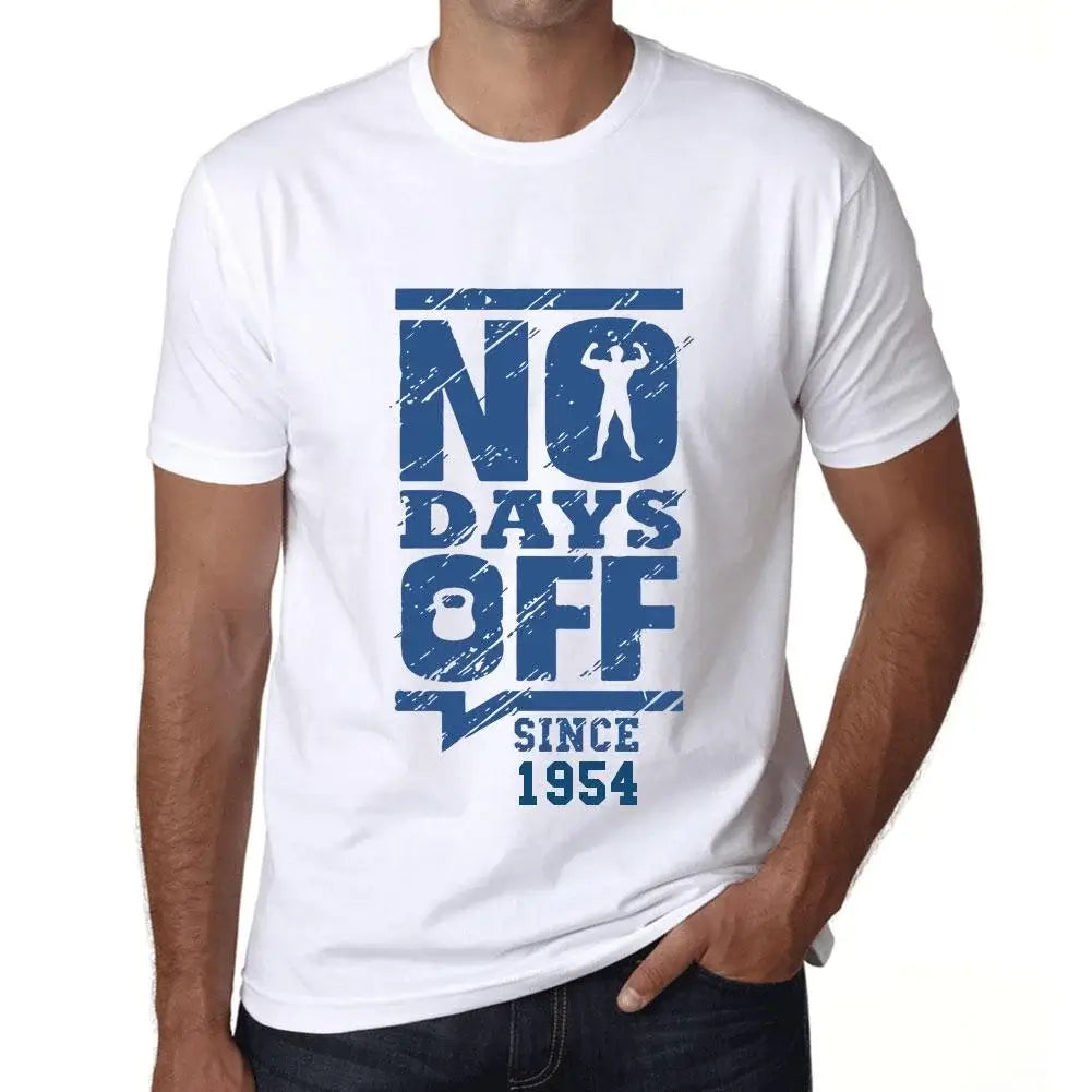 Men's Graphic T-Shirt No Days Off Since 1954 70th Birthday Anniversary 70 Year Old Gift 1954 Vintage Eco-Friendly Short Sleeve Novelty Tee