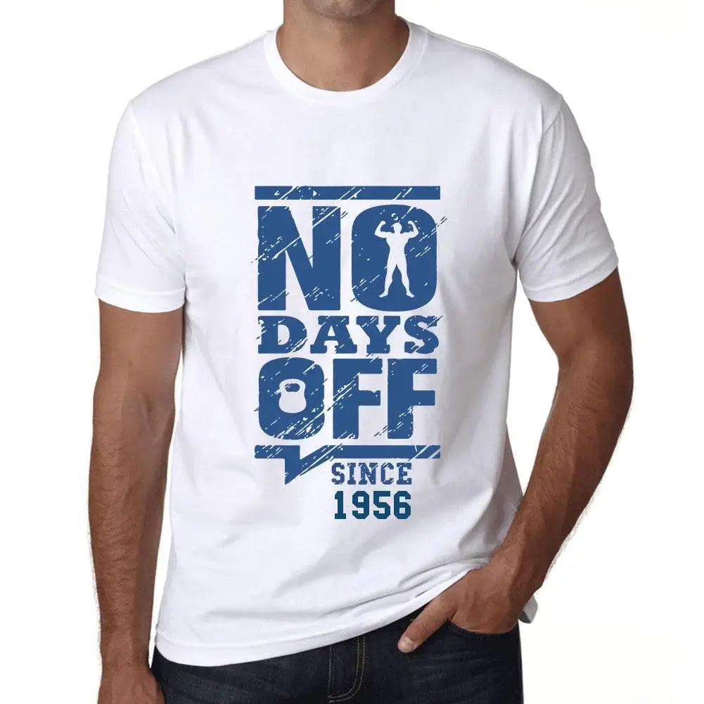 Men's Graphic T-Shirt No Days Off Since 1956 68th Birthday Anniversary 68 Year Old Gift 1956 Vintage Eco-Friendly Short Sleeve Novelty Tee