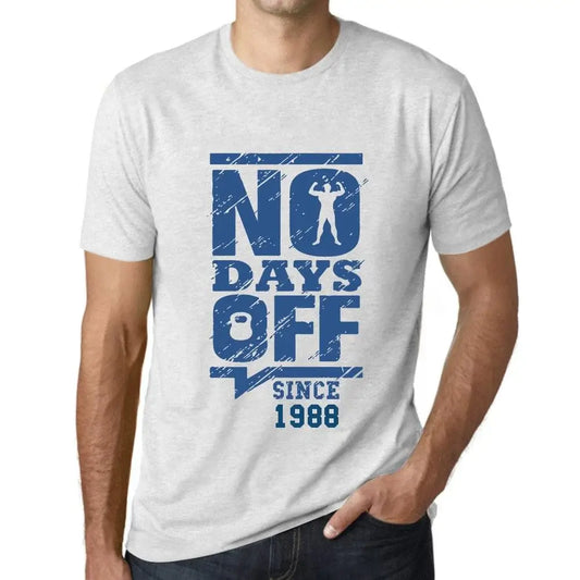 Men's Graphic T-Shirt No Days Off Since 1988 36th Birthday Anniversary 36 Year Old Gift 1988 Vintage Eco-Friendly Short Sleeve Novelty Tee