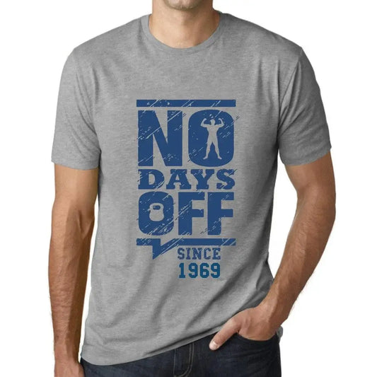 Men's Graphic T-Shirt No Days Off Since 1969 55th Birthday Anniversary 55 Year Old Gift 1969 Vintage Eco-Friendly Short Sleeve Novelty Tee