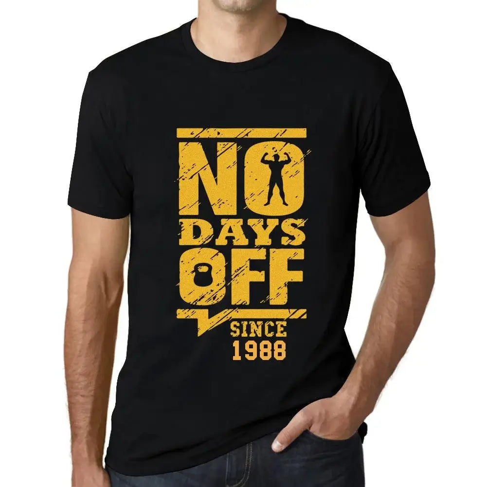 Men's Graphic T-Shirt No Days Off Since 1988 36th Birthday Anniversary 36 Year Old Gift 1988 Vintage Eco-Friendly Short Sleeve Novelty Tee