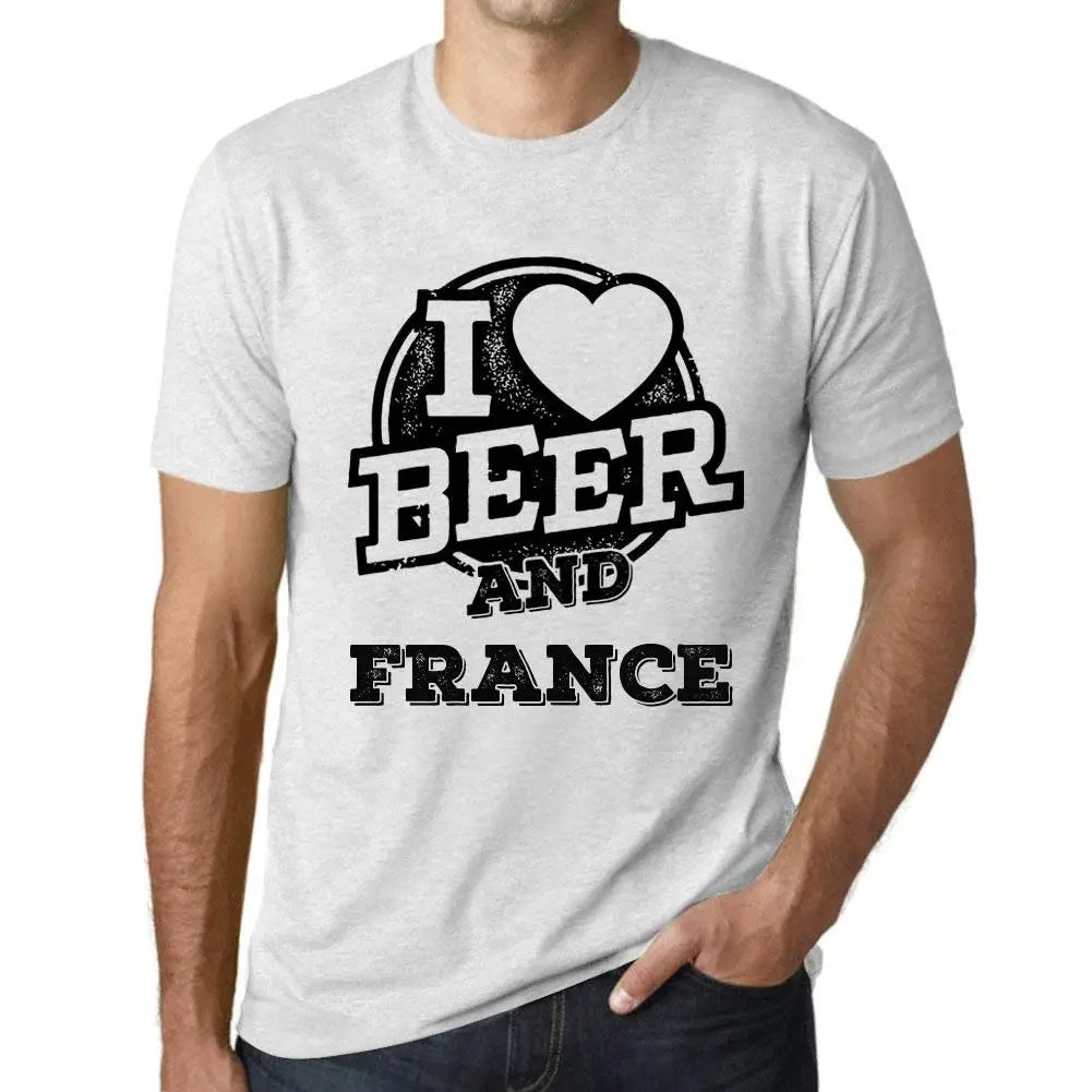 Men's Graphic T-Shirt I Love Beer And France Eco-Friendly Limited Edition Short Sleeve Tee-Shirt Vintage Birthday Gift Novelty