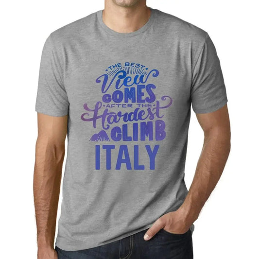 Men's Graphic T-Shirt The Best View Comes After Hardest Mountain Climb Italy Eco-Friendly Limited Edition Short Sleeve Tee-Shirt Vintage Birthday Gift Novelty