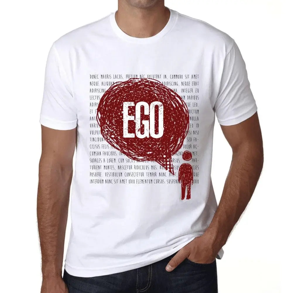 Men's Graphic T-Shirt Thoughts Ego Eco-Friendly Limited Edition Short Sleeve Tee-Shirt Vintage Birthday Gift Novelty