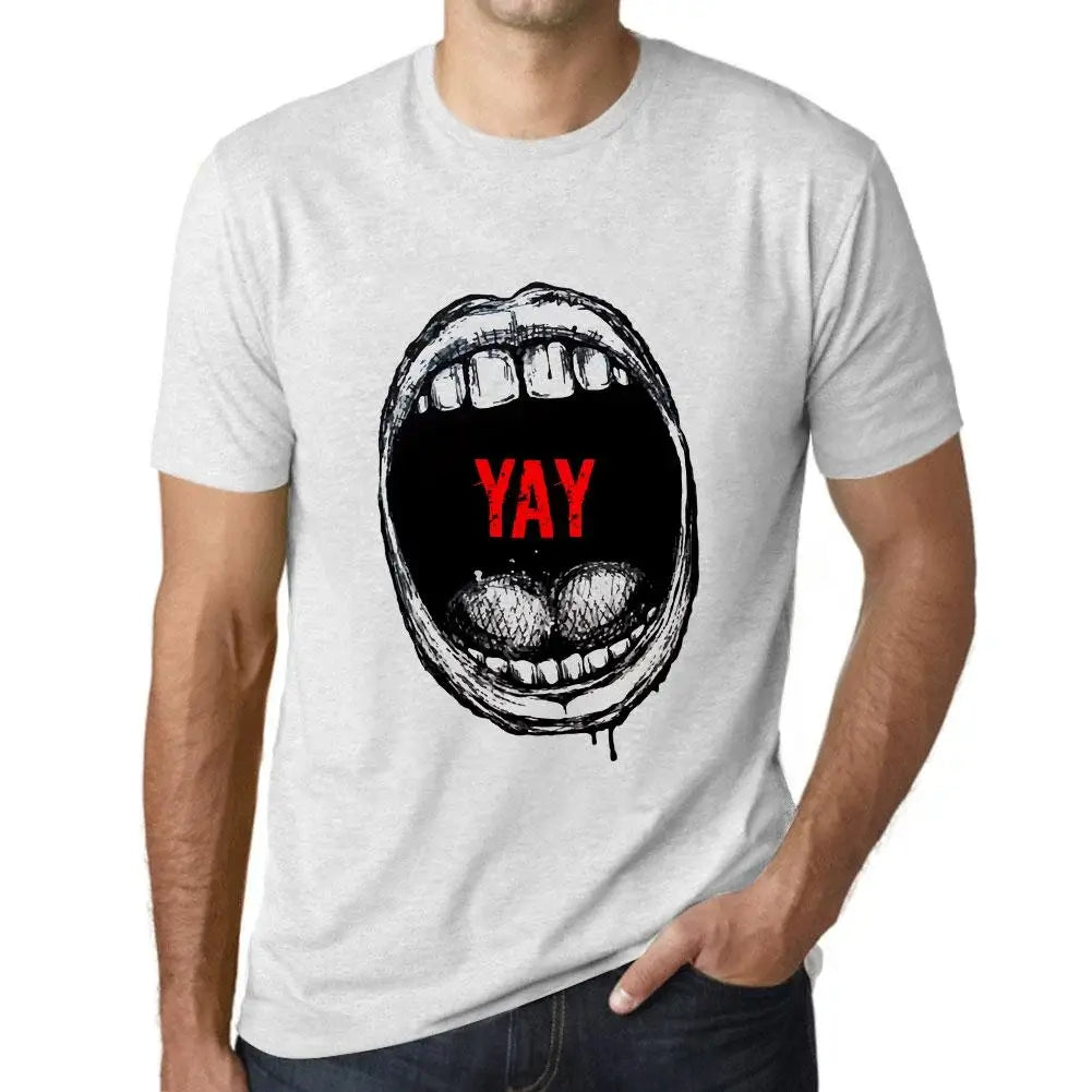 Men's Graphic T-Shirt Mouth Expressions Yay Eco-Friendly Limited Edition Short Sleeve Tee-Shirt Vintage Birthday Gift Novelty