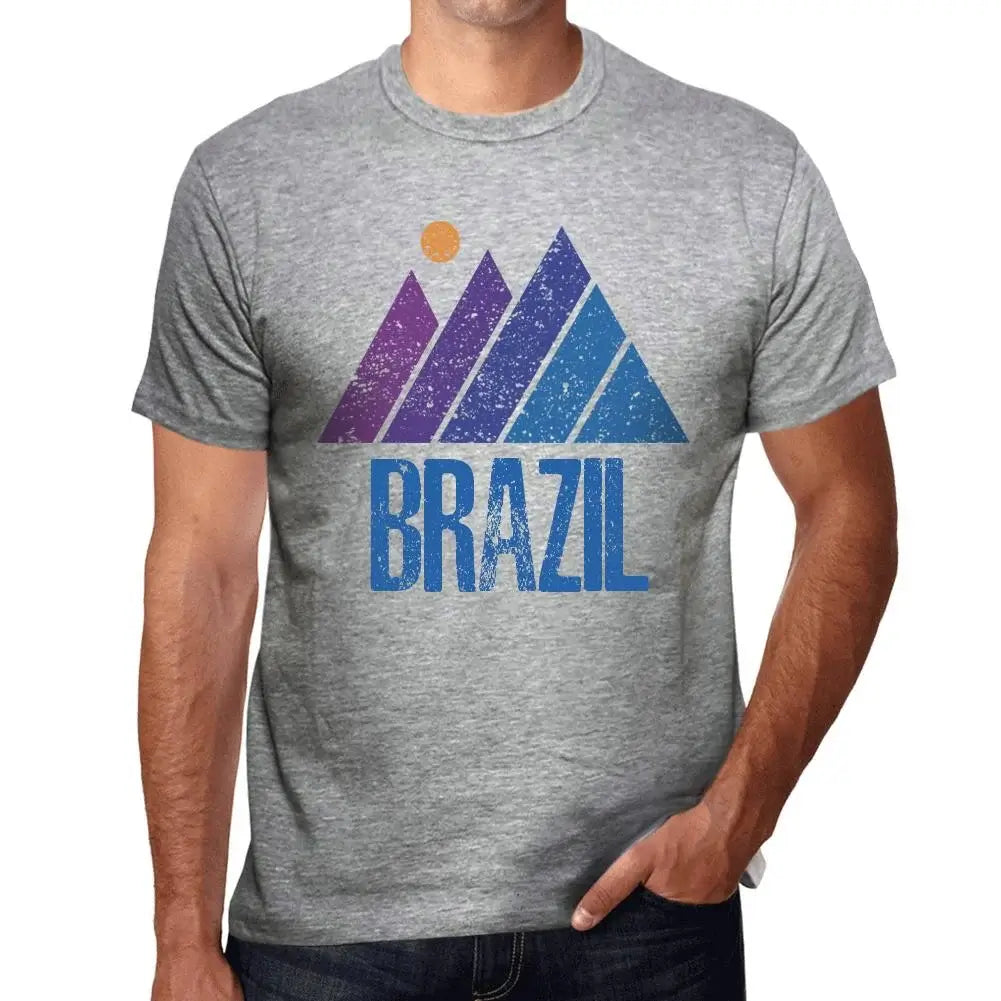 Men's Graphic T-Shirt Mountain Brazil Eco-Friendly Limited Edition Short Sleeve Tee-Shirt Vintage Birthday Gift Novelty