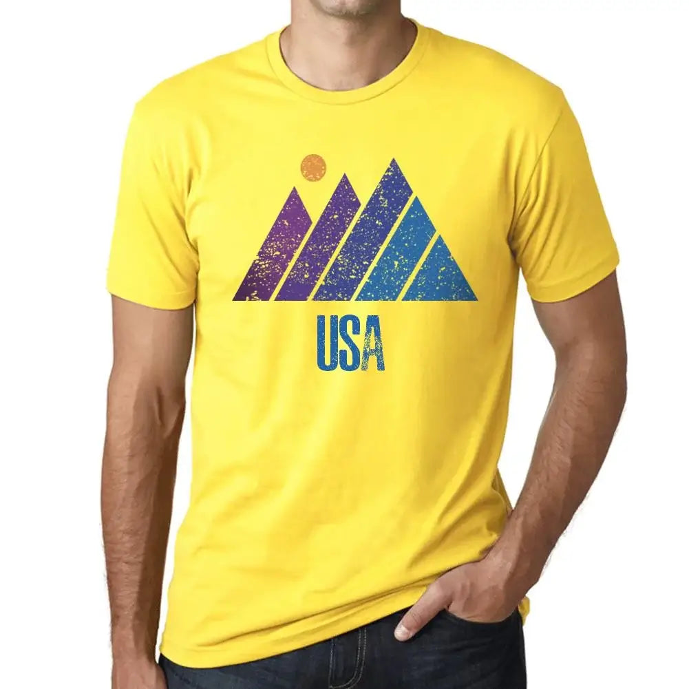 Men's Graphic T-Shirt Mountain Usa Eco-Friendly Limited Edition Short Sleeve Tee-Shirt Vintage Birthday Gift Novelty