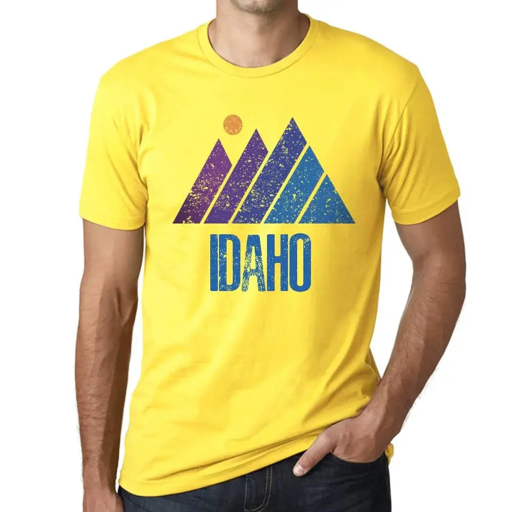 Men's Graphic T-Shirt Mountain Idaho Eco-Friendly Limited Edition Short Sleeve Tee-Shirt Vintage Birthday Gift Novelty