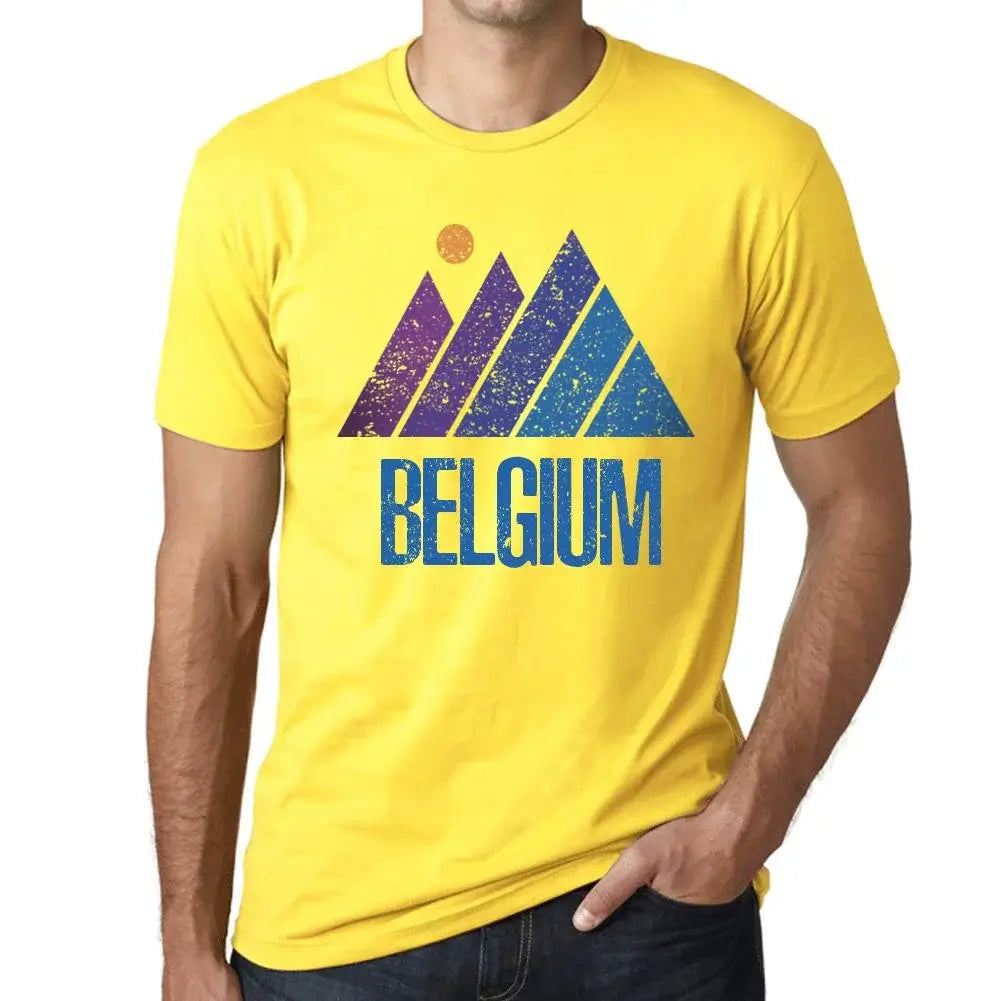 Men's Graphic T-Shirt Mountain Belgium Eco-Friendly Limited Edition Short Sleeve Tee-Shirt Vintage Birthday Gift Novelty