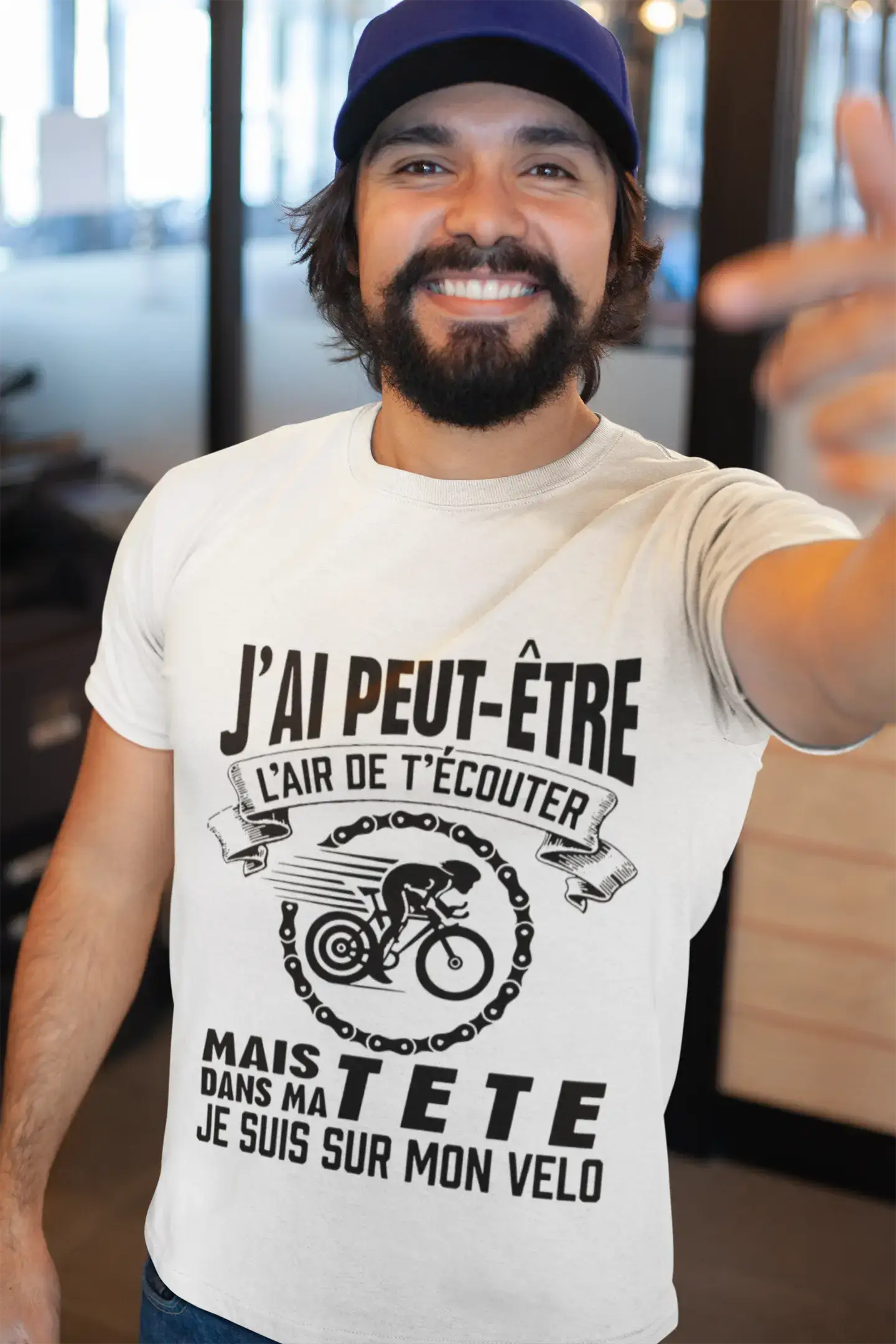 Unisex J’AI Peut-Étre L’air De T’Écouter mais dans Ma Tete Je suis sur Mon Vélo