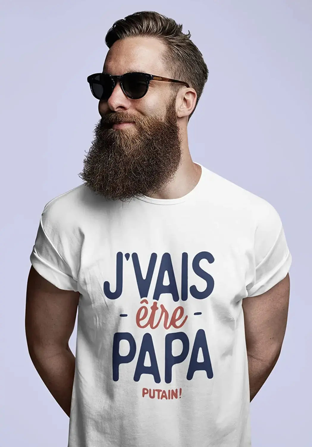 Ultrabasic - Graphique Homme J'vais Être Papa Putain T-Shirt Marine Lettre