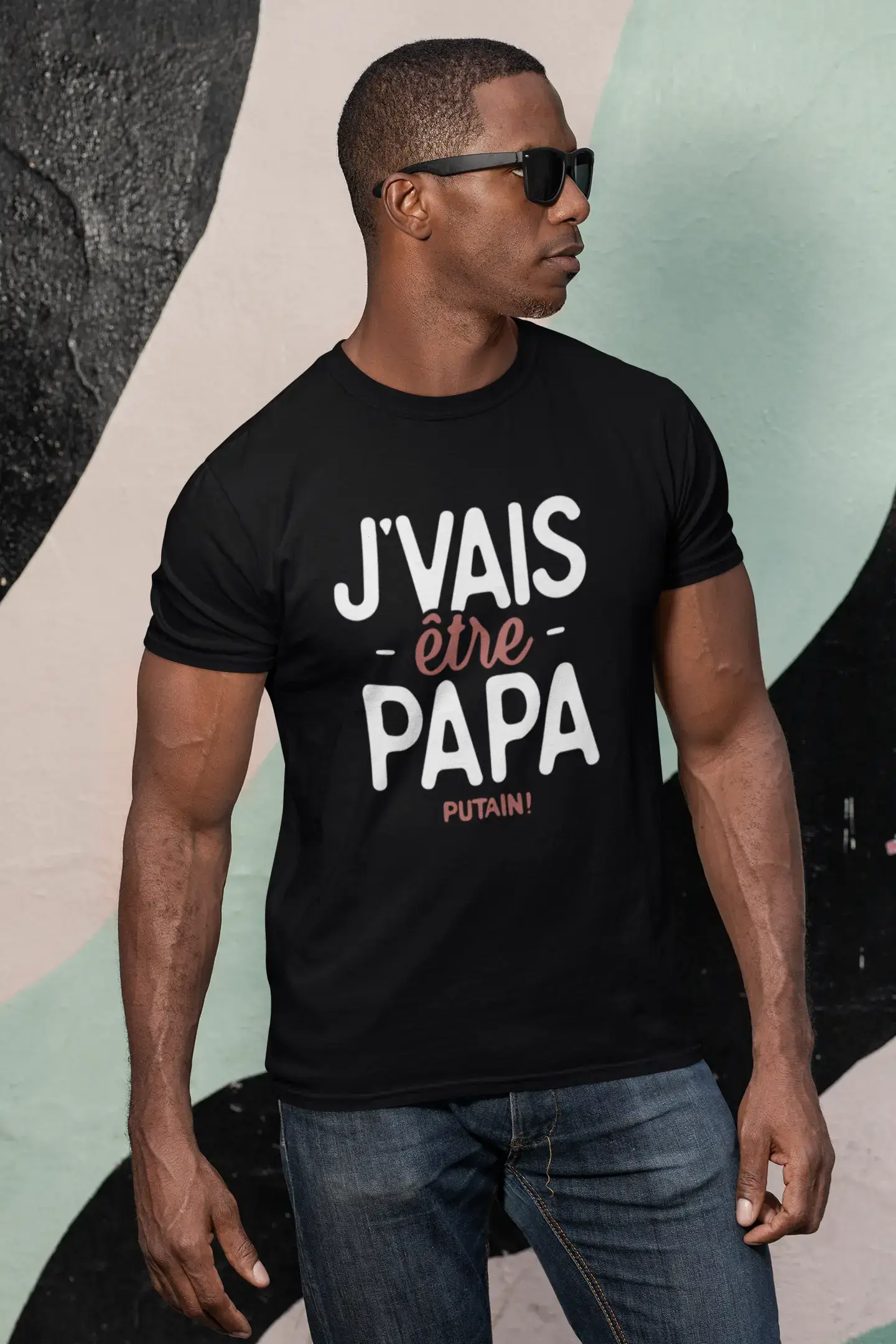 Ultrabasic - Graphique Homme J'vais Être Papa Putain T-Shirt Marine Lettre