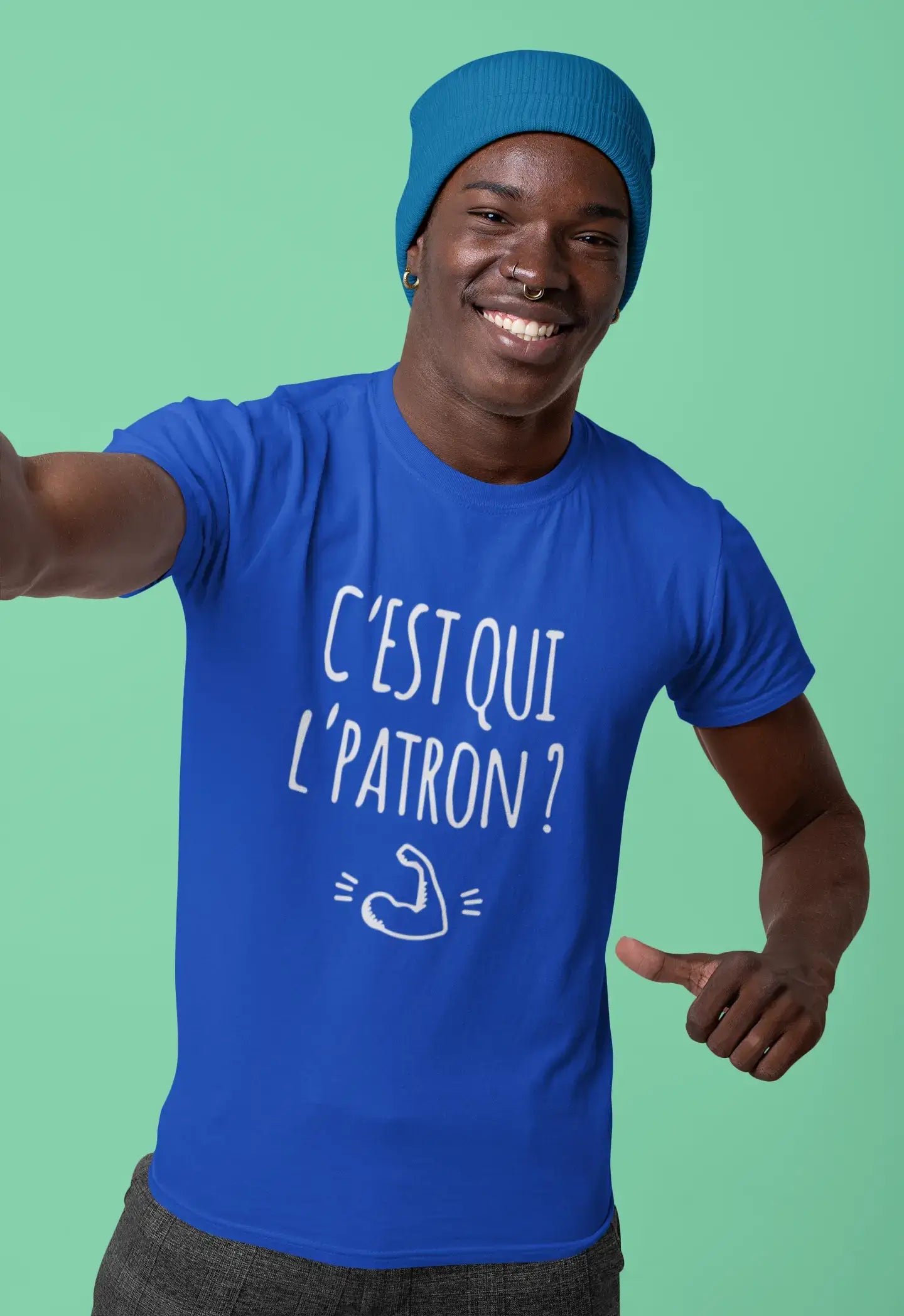 Ultrabasic - Homme Graphique C'est Qui l'Patron T-Shirt Blanc Lettre