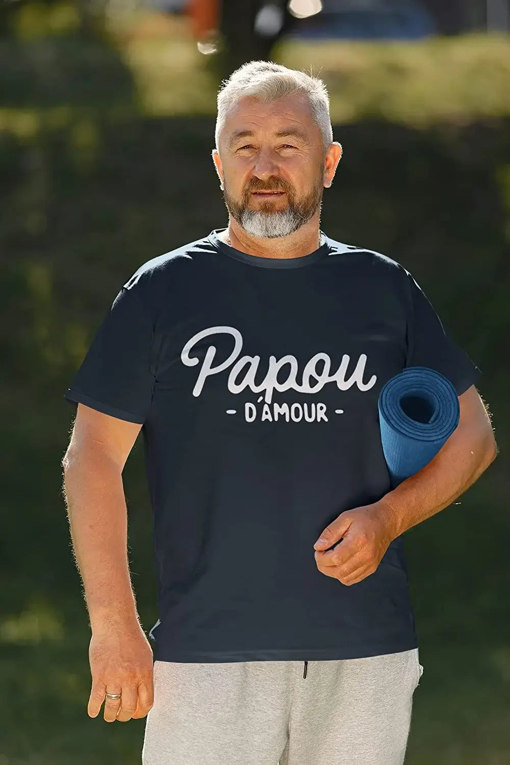 Ultrabasic - Homme Graphique Papou d'amour T-Shirt Marine Lettre