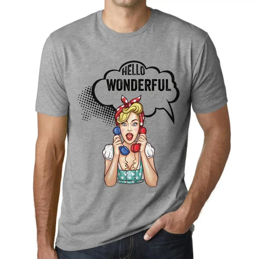 Men's Graphic T-Shirt Hello Wonderful Eco-Friendly Limited Edition Short Sleeve Tee-Shirt Vintage Birthday Gift Novelty