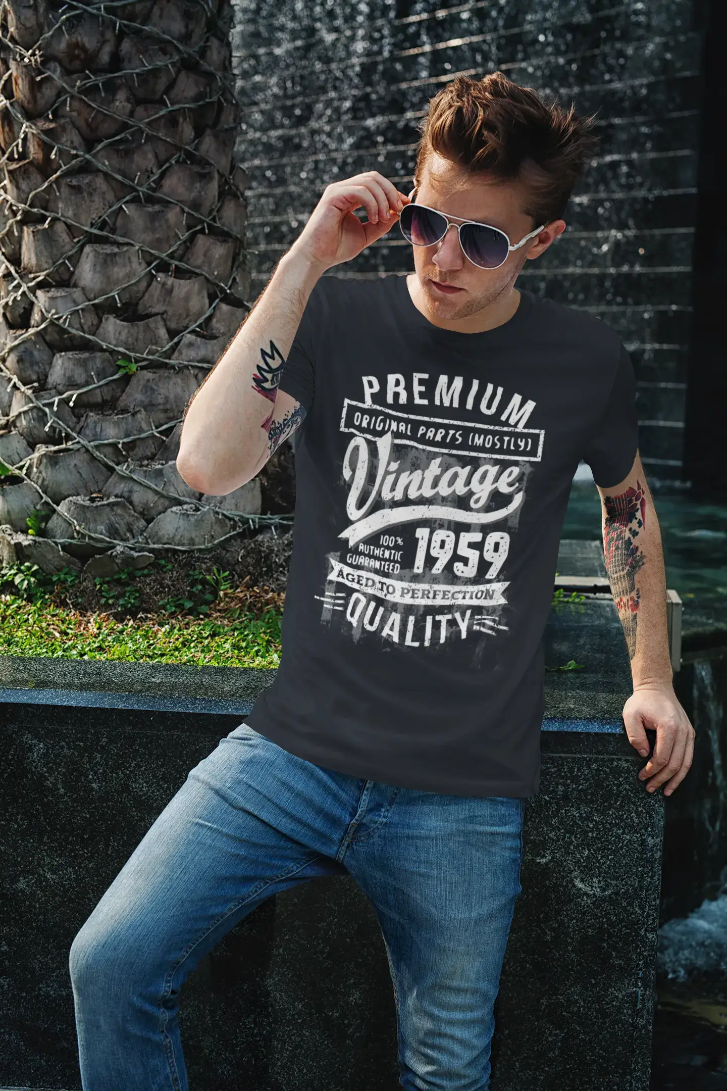 Ultrabasic - Homme Graphique 1959 Aged to Perfection T-Shirt - Cadeau d'anniversaire pour 60 Ans