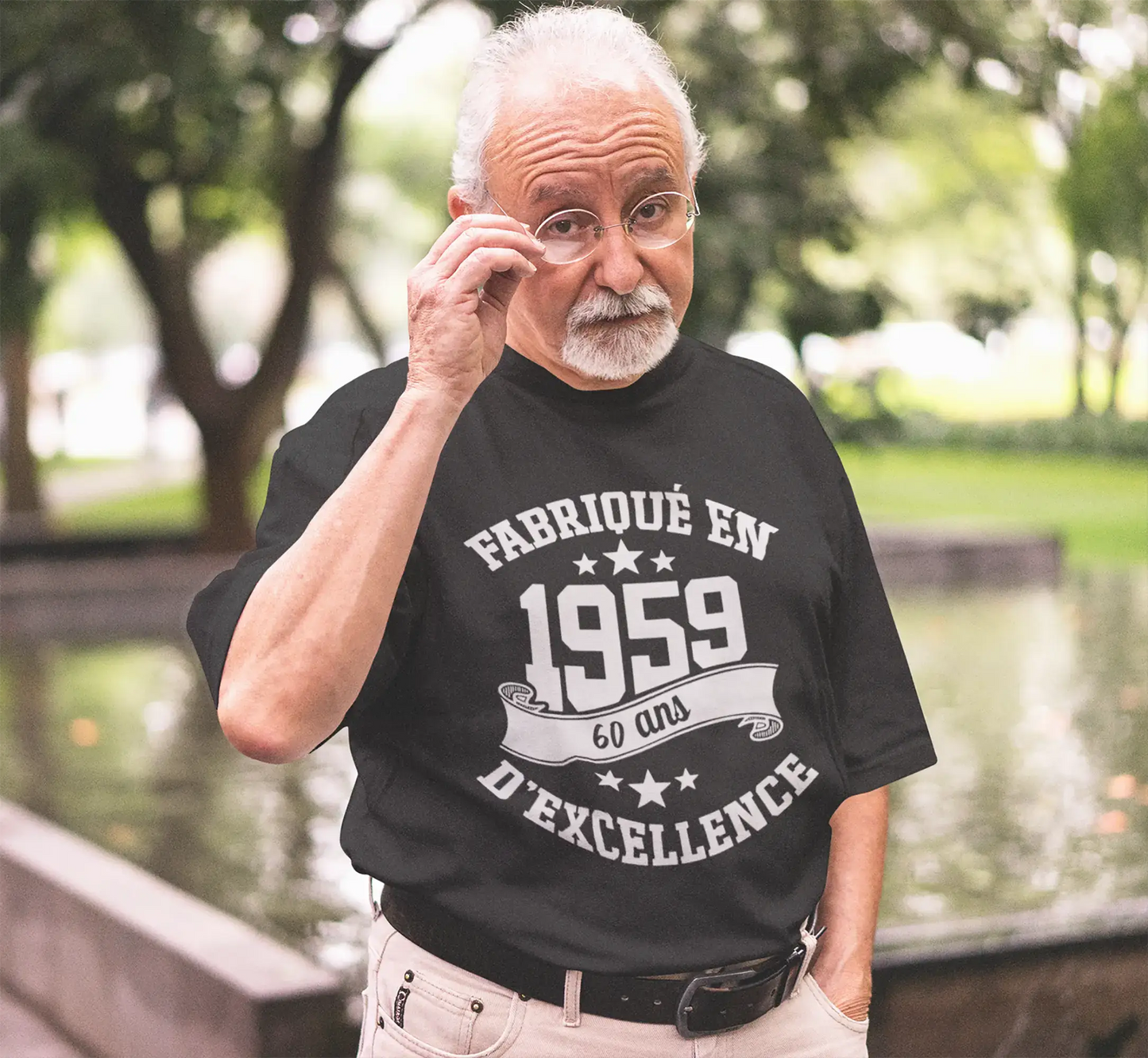 ULTRABASIC - Fabriqué en 1959, 60 Ans d'être Génial Unisex T-Shirt Blanc Chiné