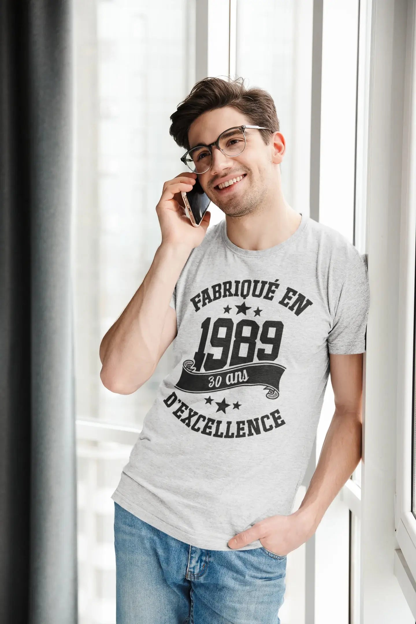 ULTRABASIC - Fabriqué en 1989, 30 Ans d'être Génial Unisex T-Shirt Gris Chiné