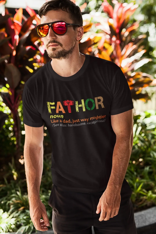 ULTRABASIC - Graphic Men's Fa-Thor Like Dad Just Way Mightier Shirt Printed Letters Military Green