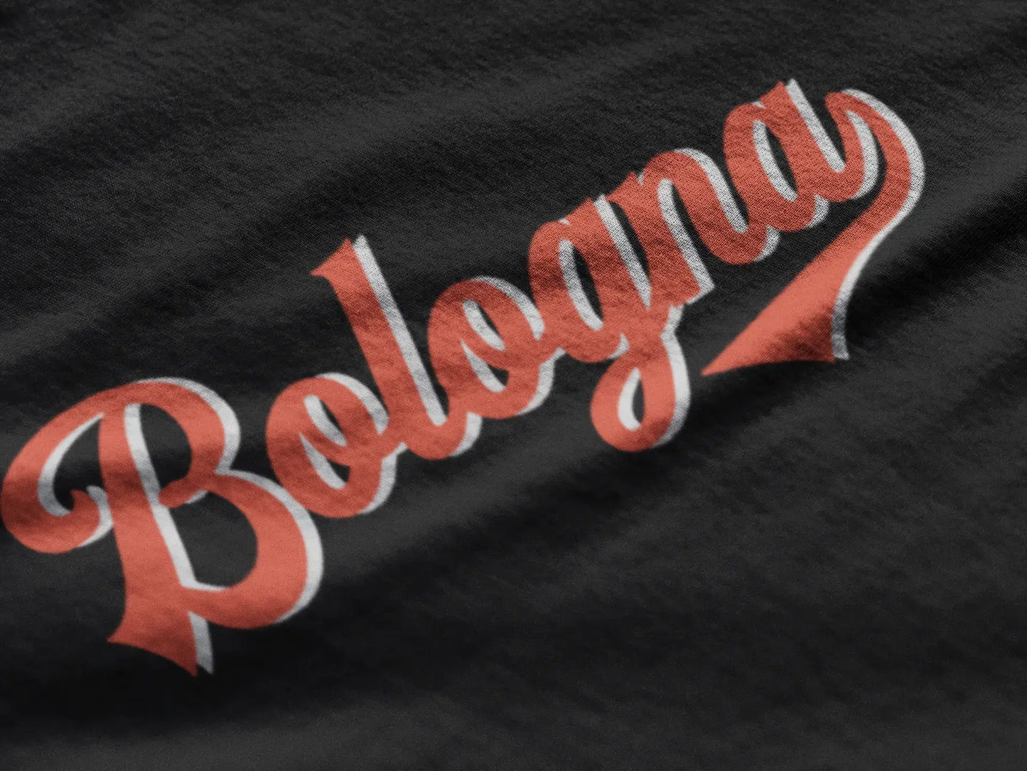 ULTRABASIC - Graphic Men's Bologna T-Shirt Printed Letters Deep Black