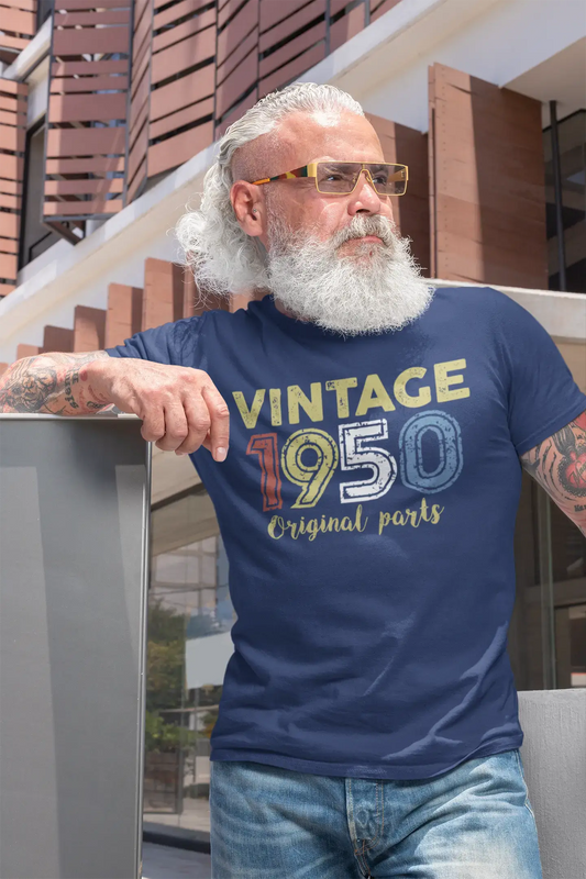 ULTRABASIC - Graphic Printed Men's Vintage 1950 T-Shirt Navy