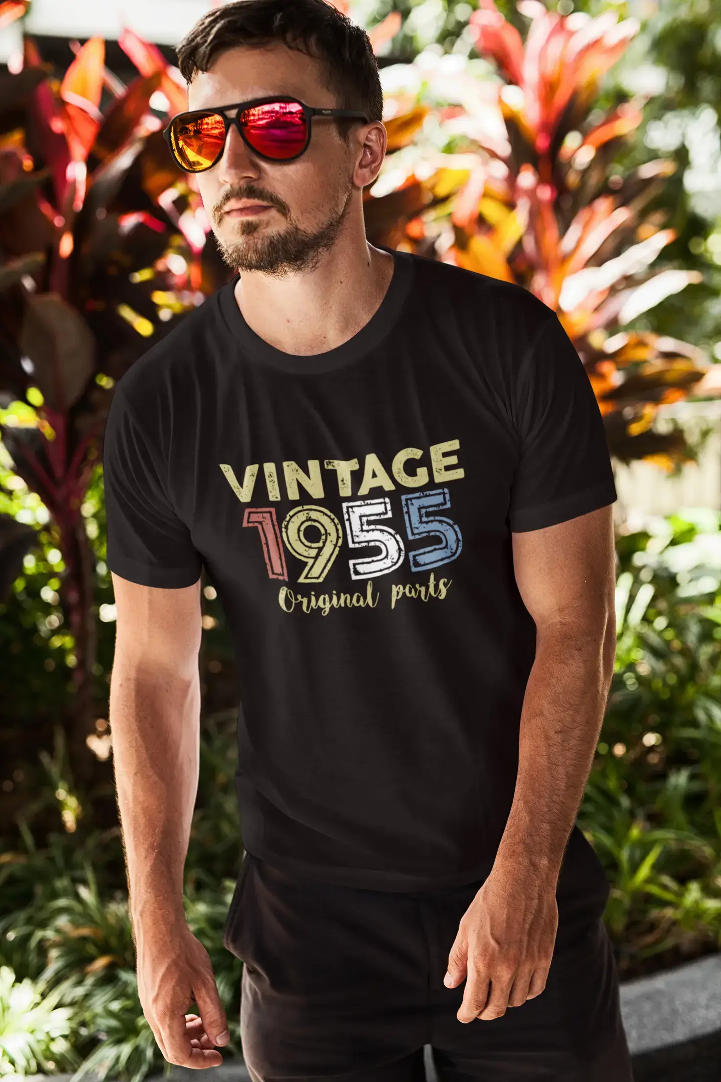 ULTRABASIC - Graphic Printed Men's Vintage 1955 T-Shirt Navy