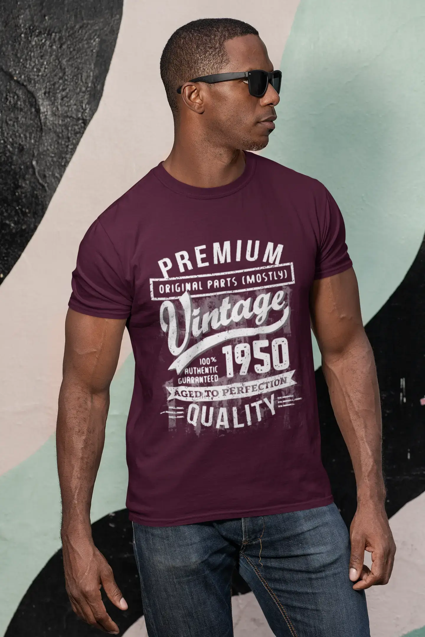 ULTRABASIC – <span>Grafisches</span> <span>Herren</span> -T-Shirt „1950 Aged to Perfection“ <span>als</span> <span>Geburtstagsgeschenk</span>