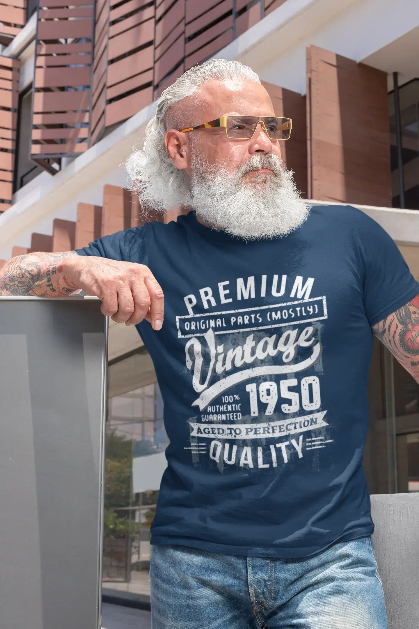 ULTRABASIC – <span>Grafisches</span> <span>Herren</span> -T-Shirt „1950 Aged to Perfection“ <span>als</span> <span>Geburtstagsgeschenk</span>