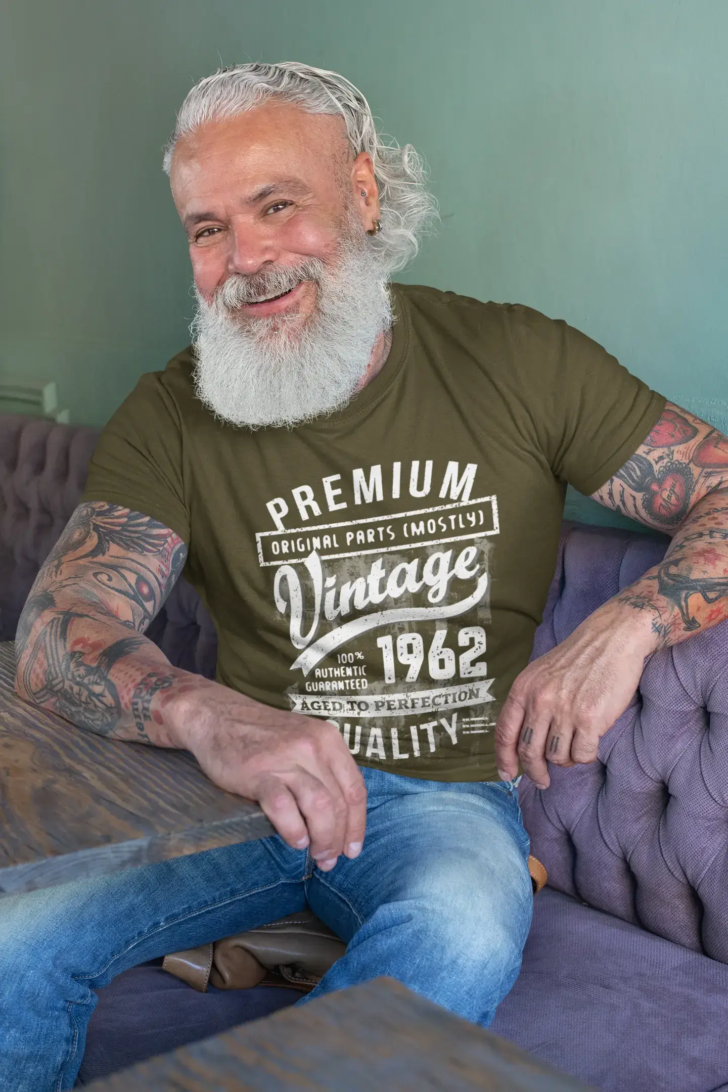 ULTRABASIC – <span>Grafisches</span> <span>Herren</span> -T-Shirt „1962 Aged to Perfection“ <span>als</span> <span>Geburtstagsgeschenk</span>