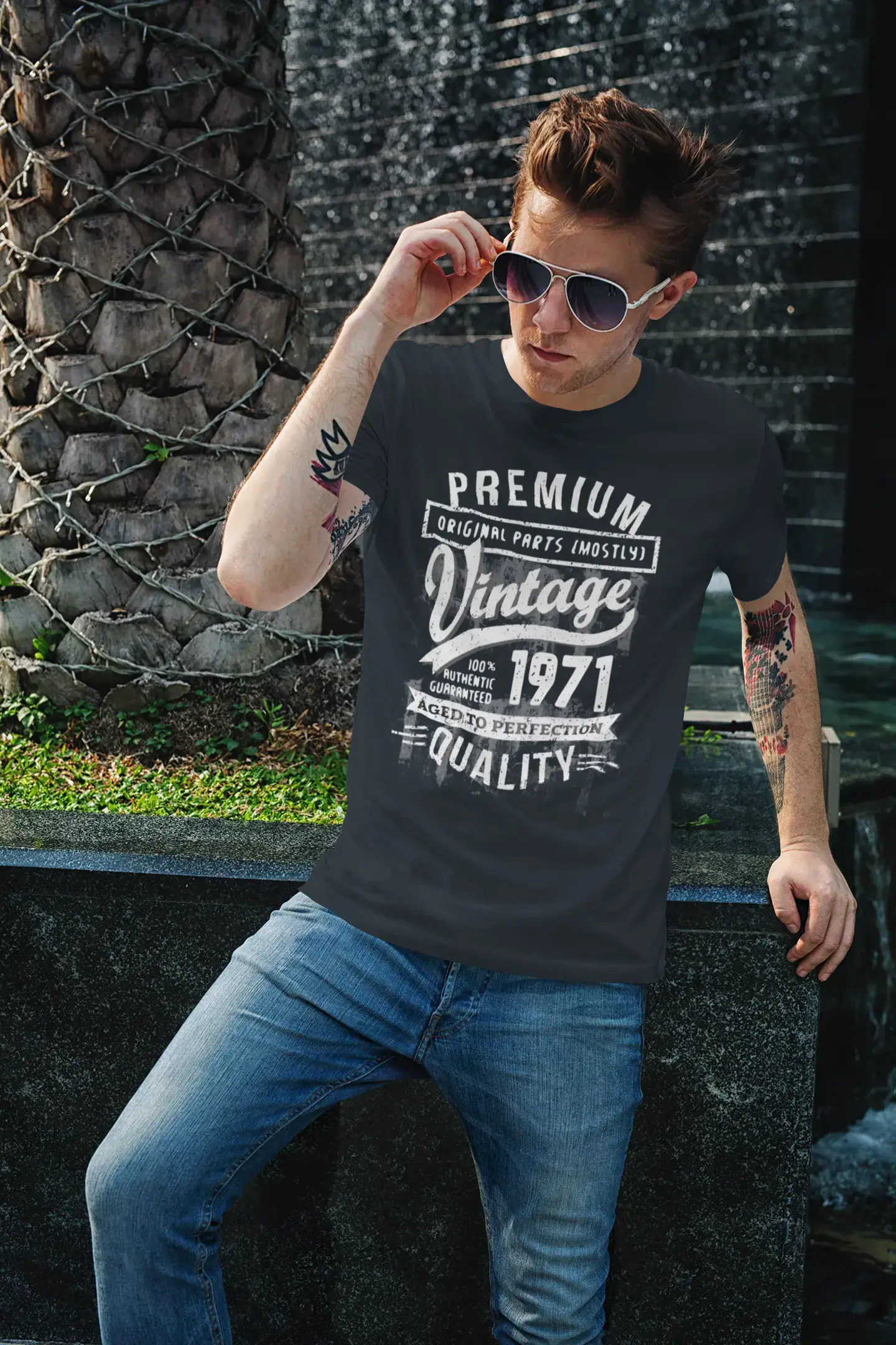 Ultrabasic - Homme T-Shirt Graphique 1971 Aged to Perfection Tee Shirt Cadeau d'anniversaire