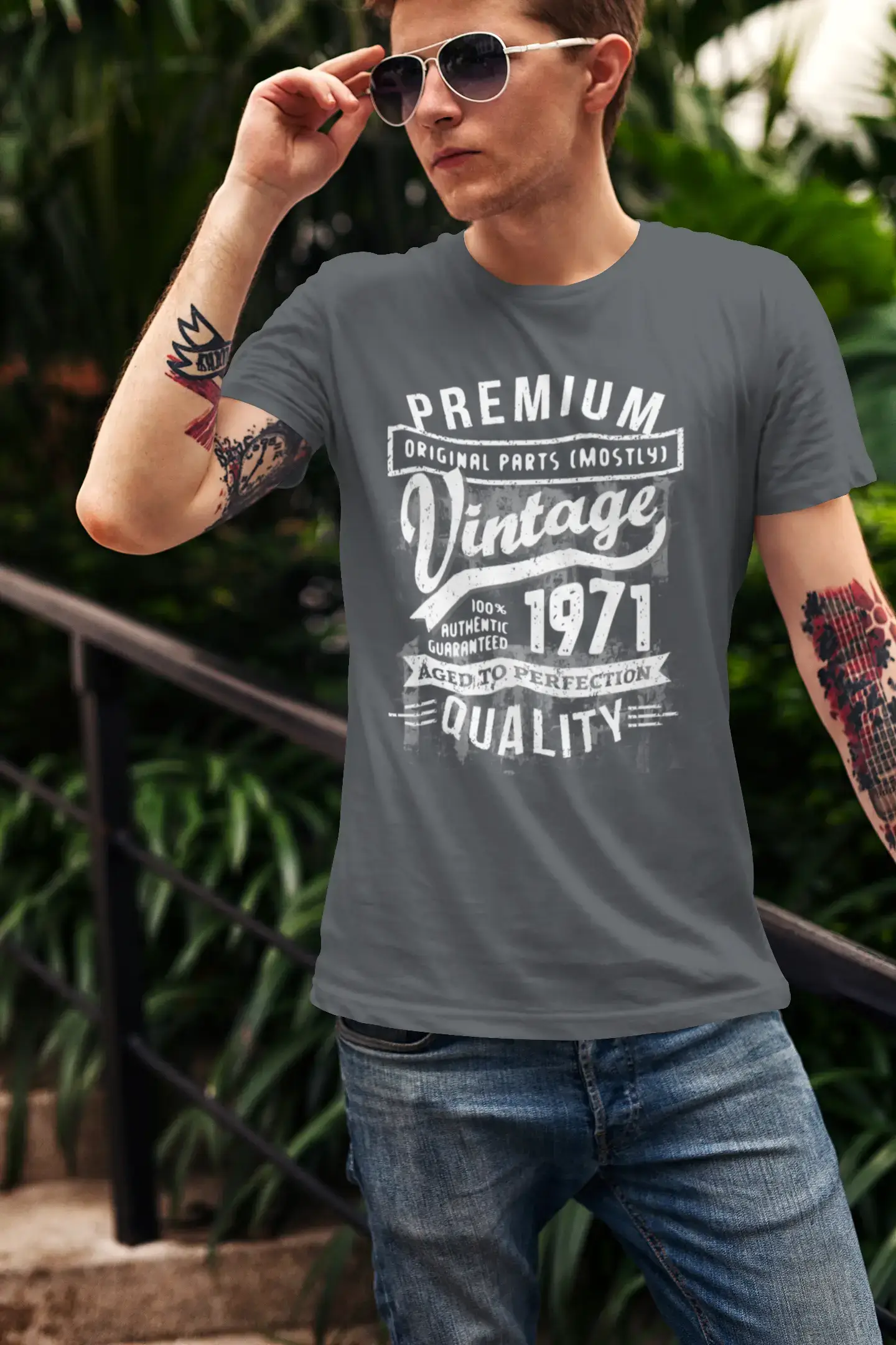 Ultrabasic - Homme T-Shirt Graphique 1971 Aged to Perfection Tee Shirt Cadeau d'anniversaire