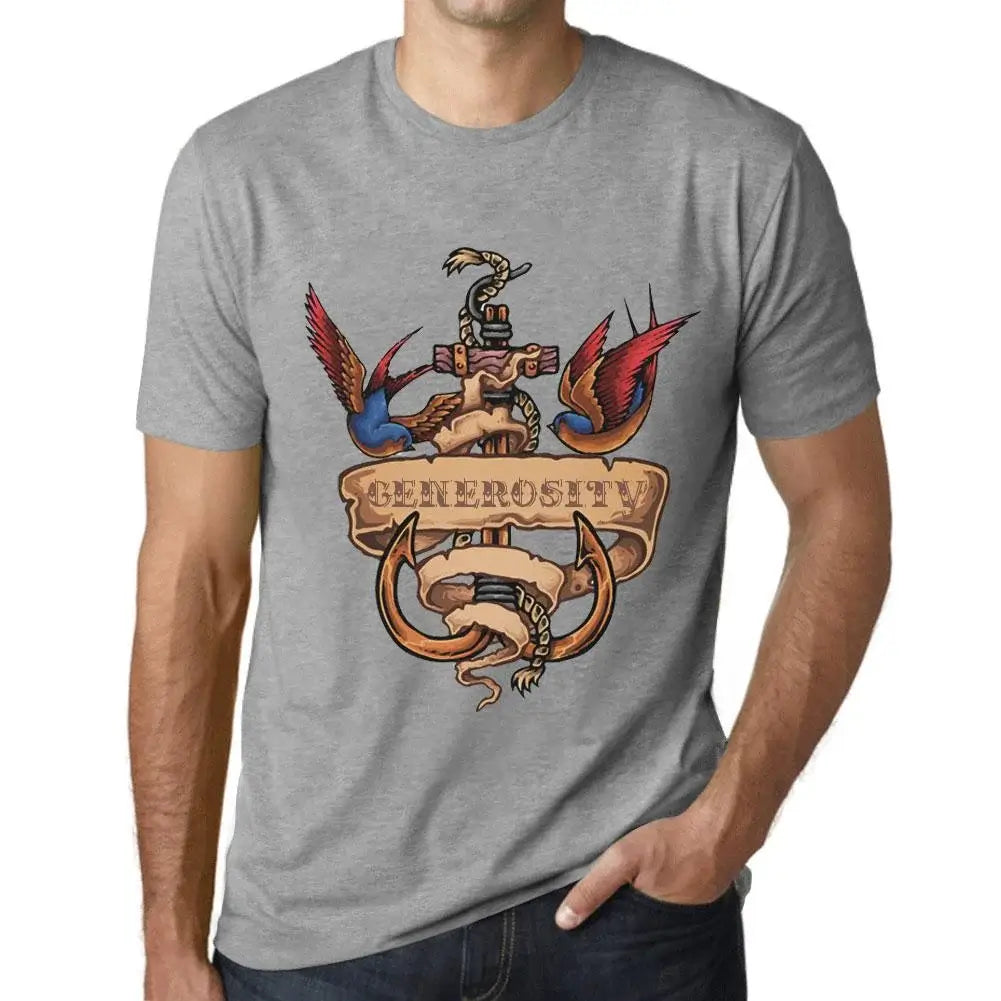 Men's Graphic T-Shirt Anchor Tattoo Generosity Eco-Friendly Limited Edition Short Sleeve Tee-Shirt Vintage Birthday Gift Novelty