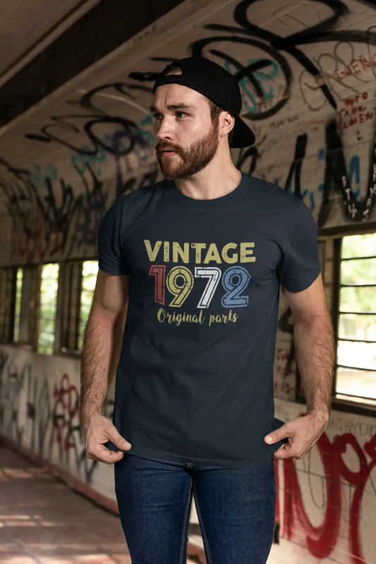 ULTRABASIC - Graphic Printed Men's Vintage 1972 T-Shirt Navy