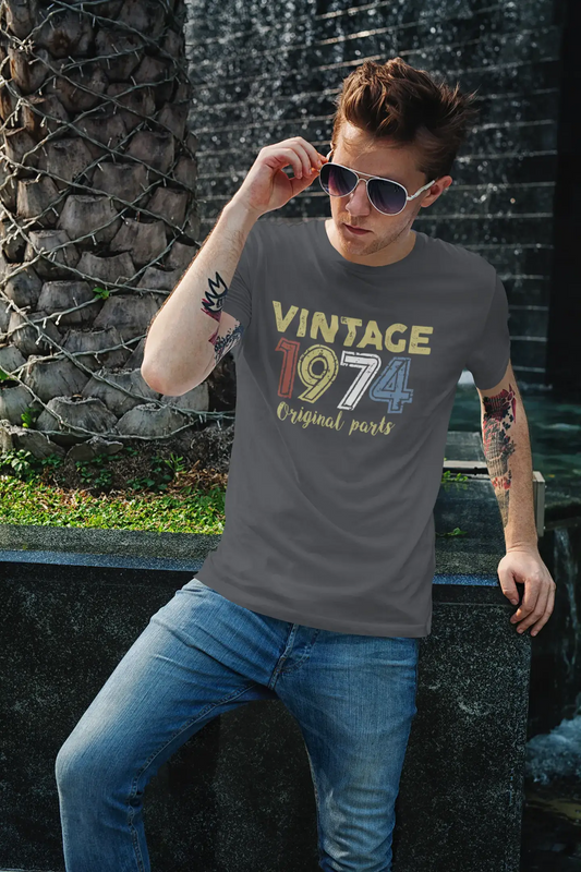 ULTRABASIC - Graphic Printed Men's Vintage 1974 T-Shirt Mouse Grey