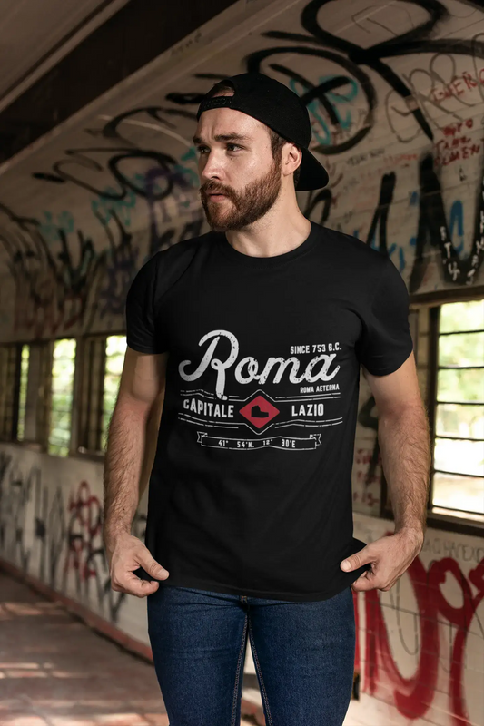 ULTRABASIC - Graphic Printed Men's Roma T-Shirt Deep Black