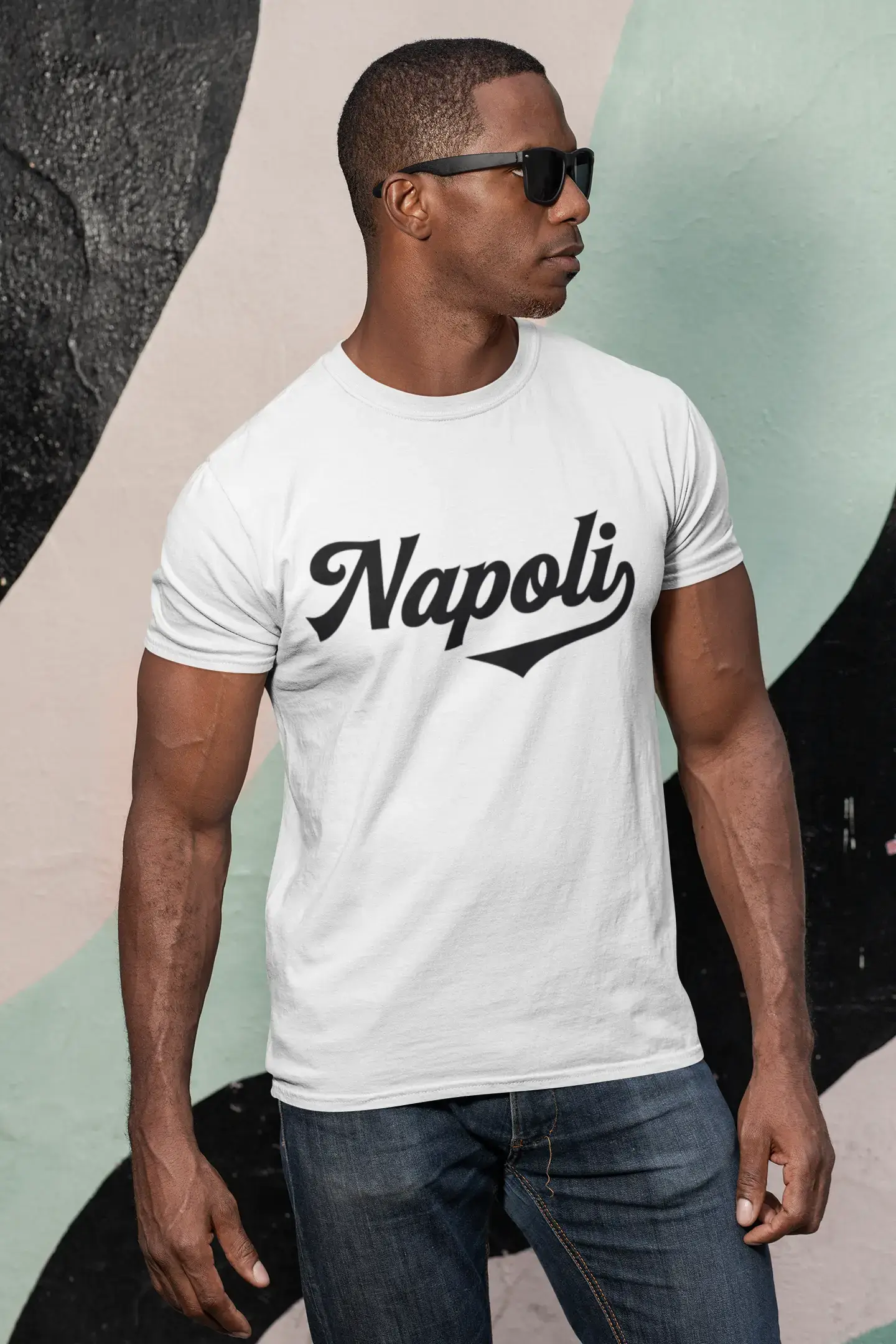 ULTRABASIC - Graphic Printed Men's Napoli T-Shirt Vintage White