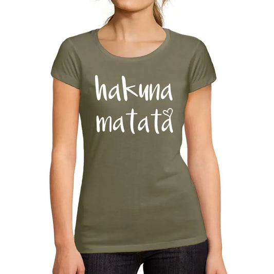 Women's Graphic T-Shirt Organic Hakuna Matata Eco-Friendly Ladies Limited Edition Short Sleeve Tee-Shirt Vintage Birthday Gift Novelty