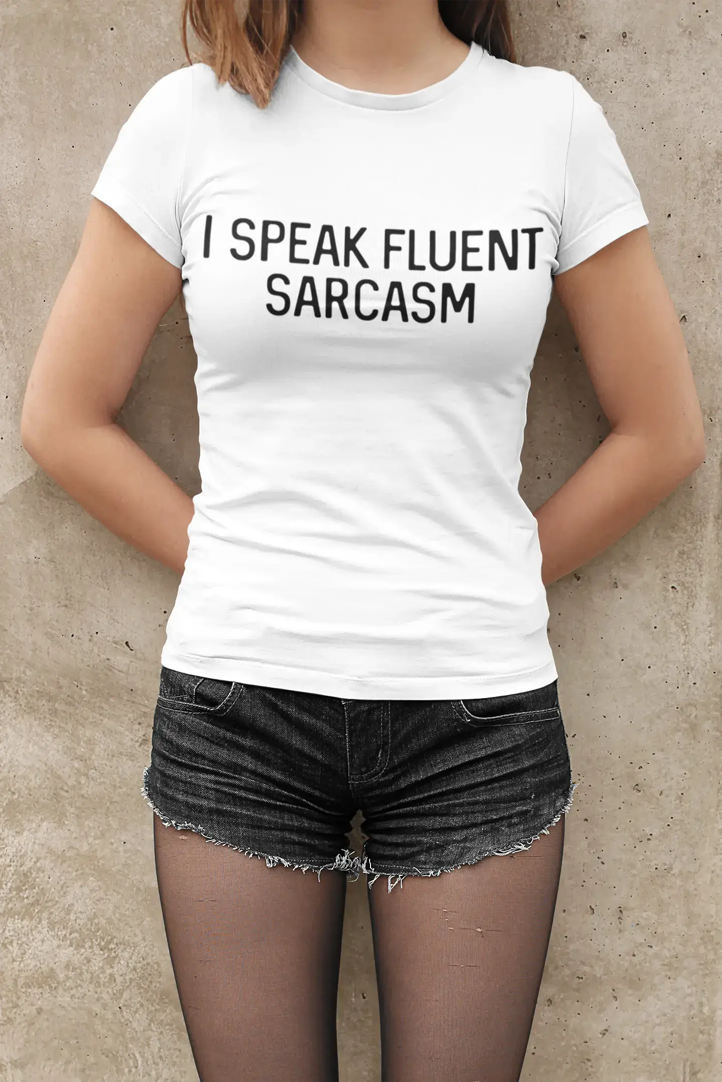 ULTRABASIC - Graphic Women's Short Sleeved I Speak Fluent Sarcasm Printed T-Shirt Grey Marl