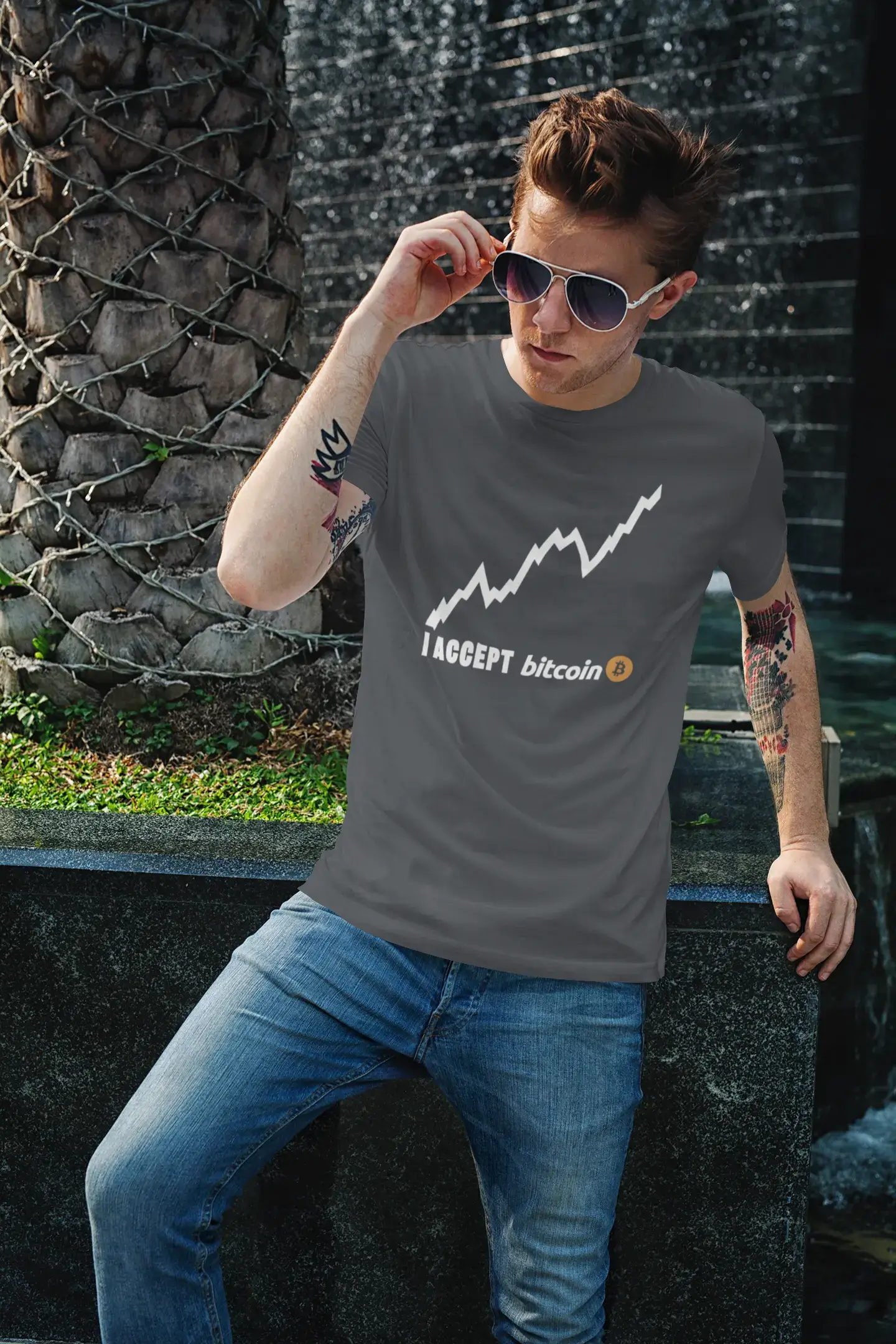 Ultrabasic® Homme T-Shirt Graphique I Accept Bitcoin Millionnaire BTC HODL Tee Crypto Gift Idea