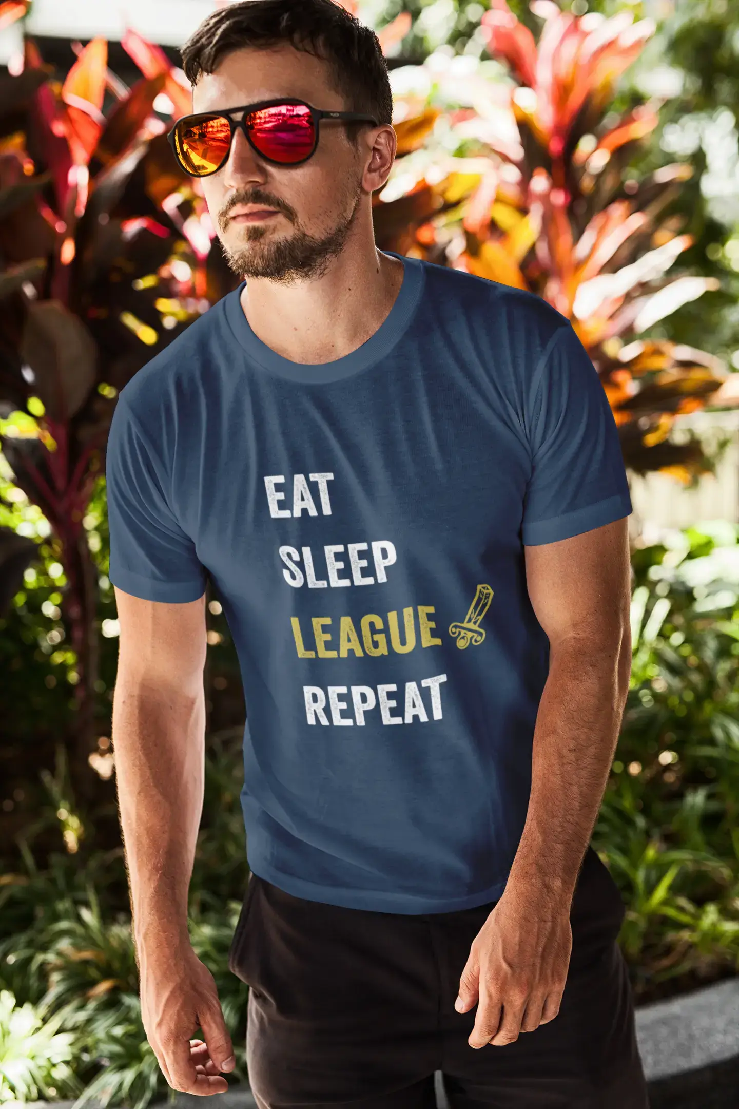 Ultrabasic® Homme T-Shirt Graphique Eat Sleep League Joueur Gaming Tee Marrant Esports Cadeau Idée