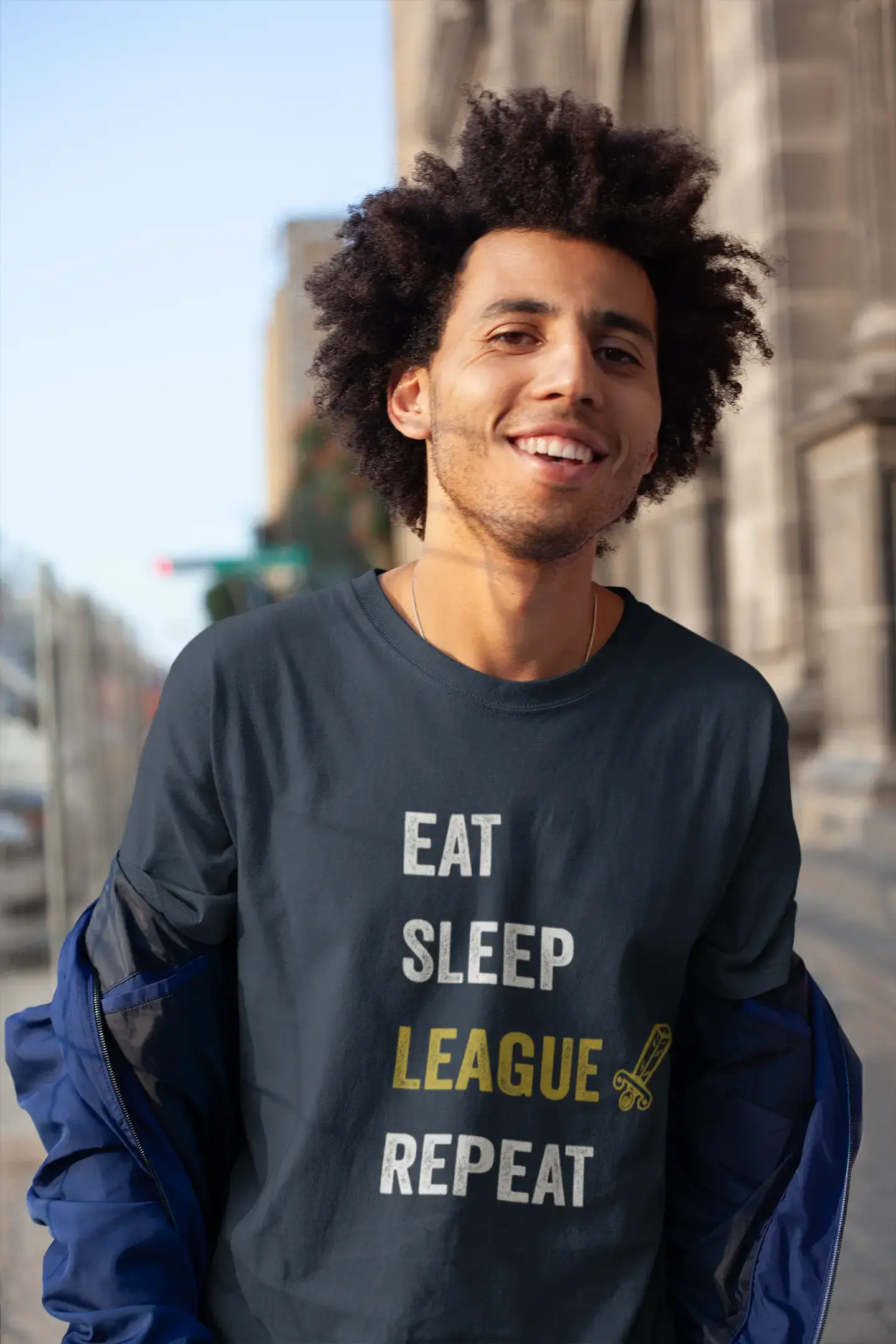 Ultrabasic® Homme T-Shirt Graphique Eat Sleep League Joueur Gaming Tee Marrant Esports Cadeau Idée