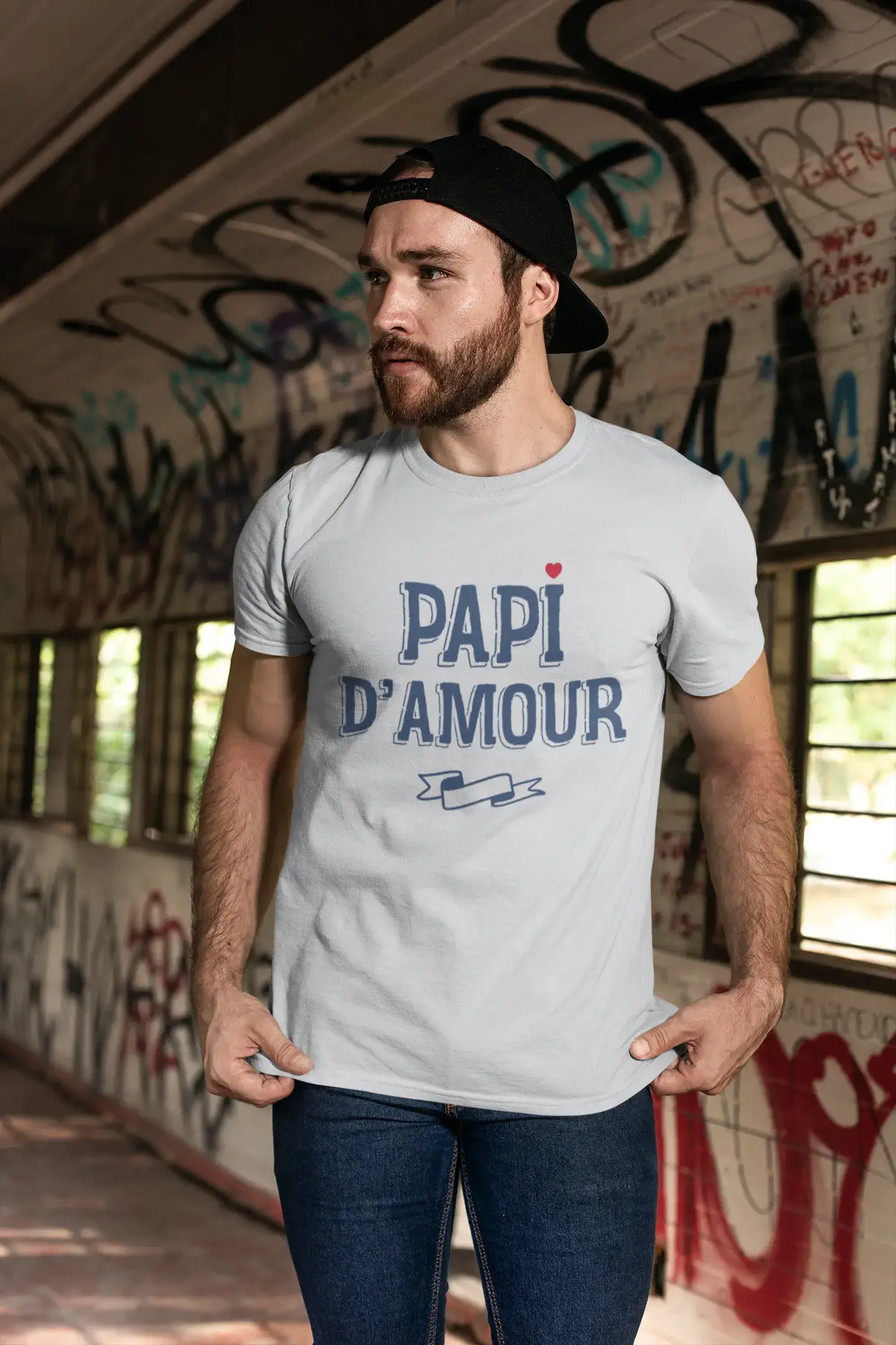 Herren T-Shirt Graphique Papi D'Amour Cadeau Imprimé T-Shirt